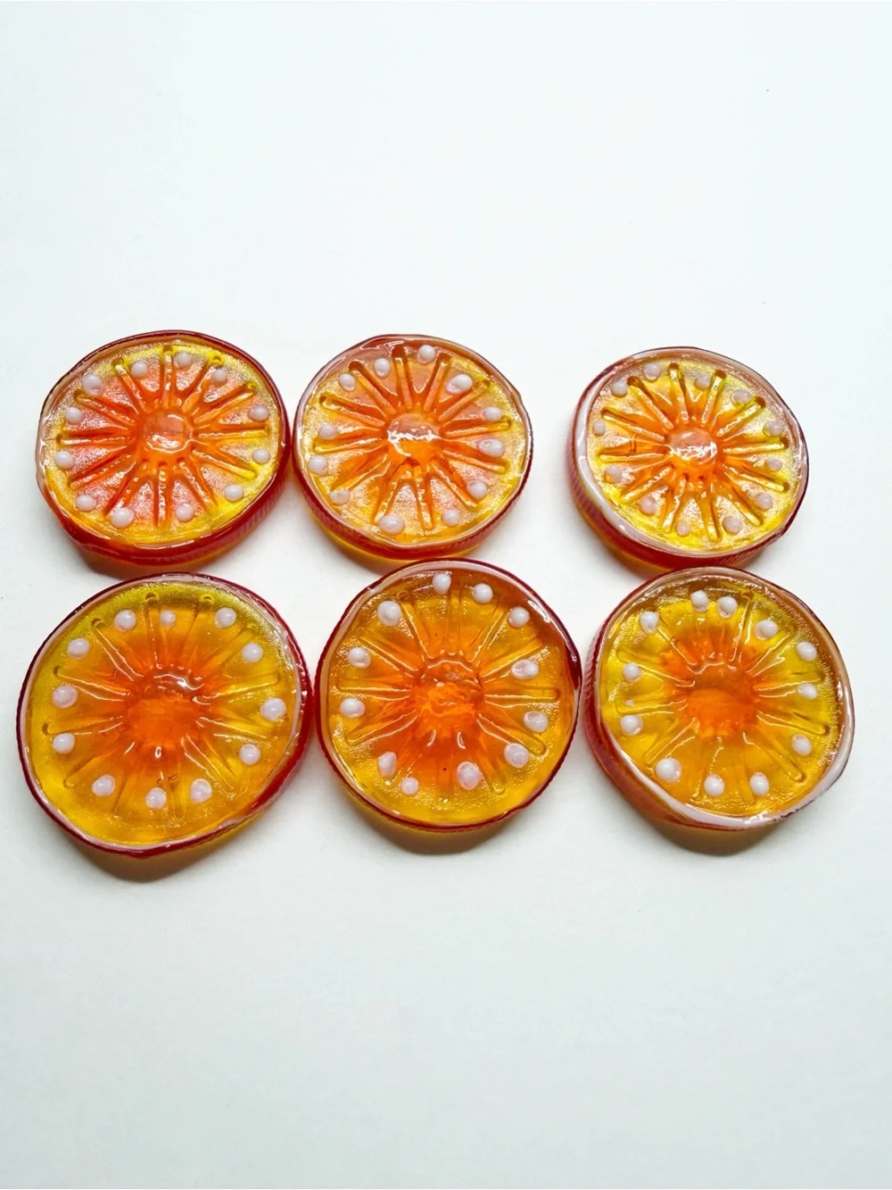 Vintage Blown Glass Candy Fruit Slices 24 Pieces Art Glass